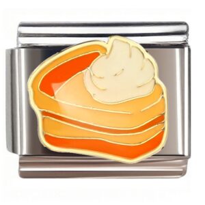 Pumpkin Pie Slice Italian Charms Bracelet