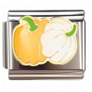 Pumpkin and Cotton Design Italian Charms Bracelet