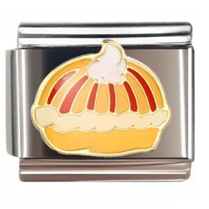 Striped Pumpkin Pie with Cream Italian Charms Bracelet