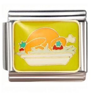 Roasted Turkey Platter Italian Charms Bracelet