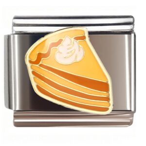 Pumpkin Pie Slice Italian Charms Bracelet