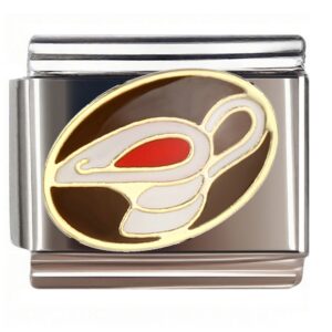 Thanksgiving Coffee Cup Italian Charms Bracelet