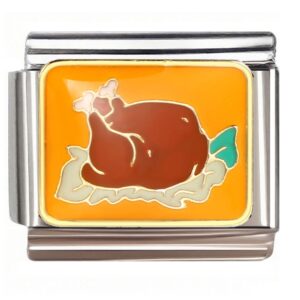 Roasted Thanksgiving Turkey Italian Charms Bracelet
