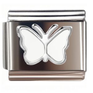 Silver Outline Butterfly Italian Charms Bracelet