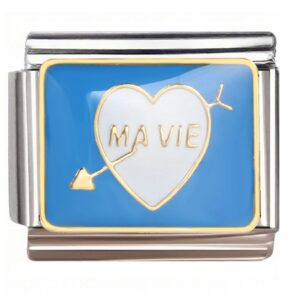 Ma Vie Heart Arrow Italian Charms Bracelet