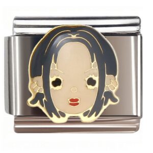 Cute Gray-Haired Cartoon Girl Italian Charms Bracelet