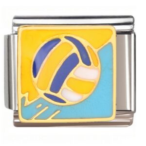 Volleyball Hand Action Italian Charms Bracelet