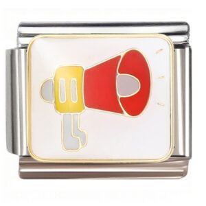 Cartoon Red Yellow Megaphone Italian Charms Bracelet
