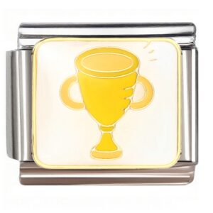 Yellow Cartoon Trophy Italian Charms Bracelet