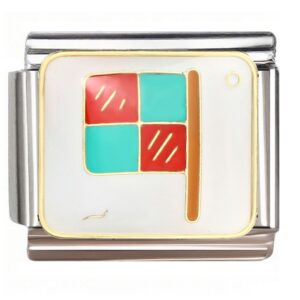 2x2 Checkered Flag Italian Charms Bracelet