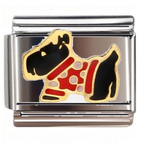 Scottie Dog with Red Spots Italian Charms Bracelet