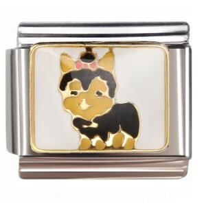 Princess Cat with Pink Bow Italian Charms Bracelet