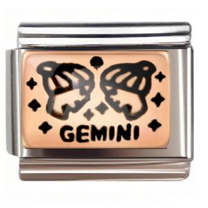 Gemini Twin Silhouettes Italian Charms Bracelet