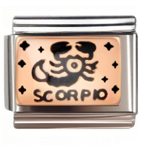 Scorpio Zodiac Rose Gold Italian Charms Bracelet