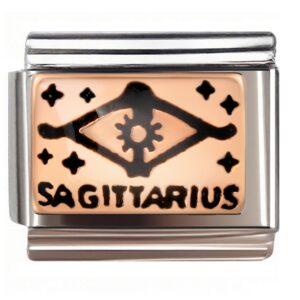 Sagittarius Starburst Rhombus Italian Charms Bracelet
