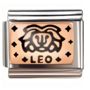 Leo Lion Rose Gold Zodiac Italian Charms Bracelet
