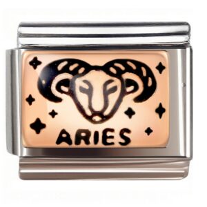 Aries Ram Head Zodiac Italian Charms Bracelet