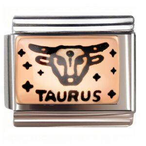 Taurus Bull Zodiac Design Italian Charms Bracelet
