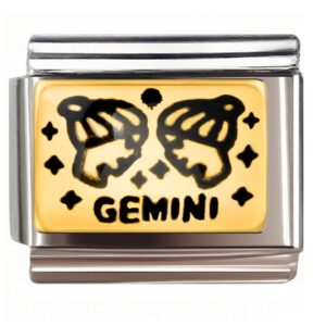 Gemini Twin Silhouette Italian Charms Bracelet