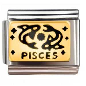 Pisces Two Fish Zodiac Italian Charms Bracelet