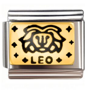 Leo Zodiac Lion Head Italian Charms Bracelet