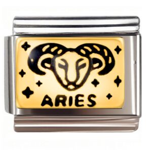 Aries Ram Zodiac Design Italian Charms Bracelet