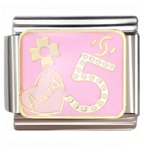 Auid 5 Heart & Flower Italian Charms Bracelet