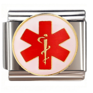 Red Star J Emblem Italian Charms Bracelet