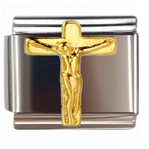 Jesus Crucifix Cross Italian Charms Bracelet