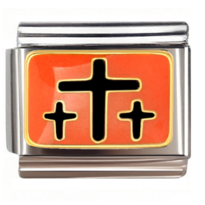 Triple Cross Design Italian Charms Bracelet
