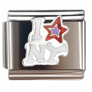 I Love NY Star Design Italian Charms Bracelet