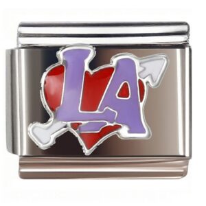 LA Heart Arrow Italian Charms Bracelet