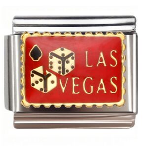 Las Vegas Dice & Spade Italian Charms Bracelet