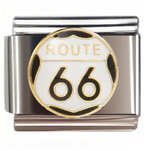 Route 66 Shield Emblem Italian Charms Bracelet