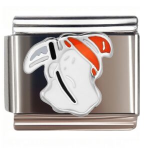 Halloween Ghost with Red Hat & Sickle Italian Charms Bracelet