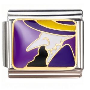 Plague Doctor Purple Hat Italian Charms Bracelet