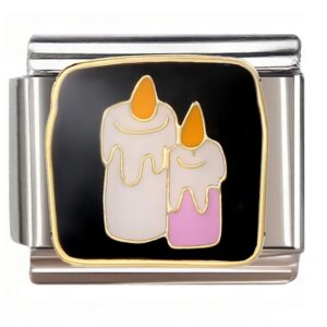 Smiling Halloween Candles Italian Charms Bracelet