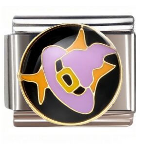 Purple Witch Hat Halloween Design Italian Charms Bracelet