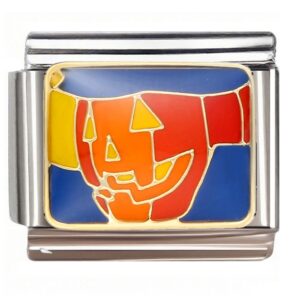Geometric Jack-o'-lantern Italian Charms Bracelet