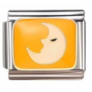 Halloween Crescent Moon Face Italian Charms Bracelet