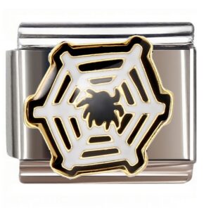 Hexagon Spider Web Spider Italian Charms Bracelet