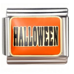 Halloween Text Badge Italian Charms Bracelet