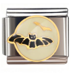 Whimsical Halloween Bats Italian Charms Bracelet