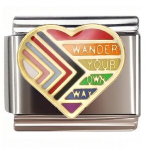 Wander Your Own Way Heart Italian Charms Bracelet