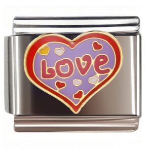 Colorful LOVE Heart Italian Charms Bracelet
