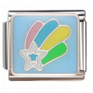 Rainbow Star Wings Italian Charms Bracelet