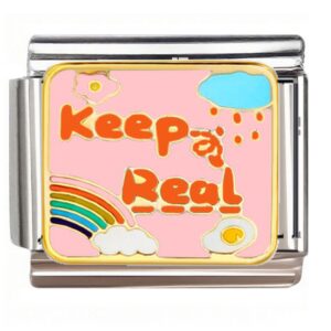Keep Real Rainbow & Clouds Italian Charms Bracelet