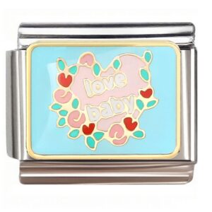 Love Baby Heart Design Italian Charms Bracelet