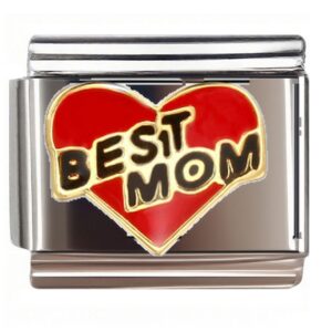 Best Mom Heart Design Italian Charms Bracelet