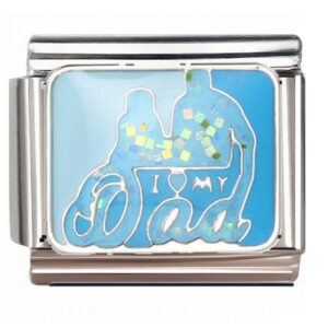 I Love My Dad Silhouette Italian Charms Bracelet
